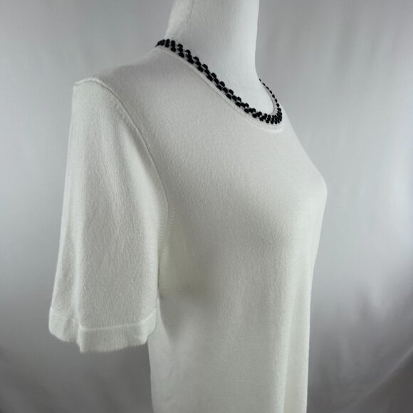 Karl Lagerfeld Paris minimalist white knit super soft top - Medium - Picture 5 of 8